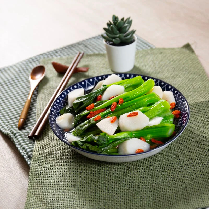 Scalding Chinese yam, wolf-berry with vegetables