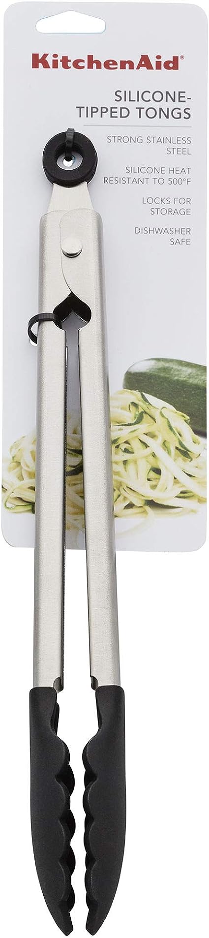 KitchenAid 矽膠尖不鏽鋼鉗子 (黑色)