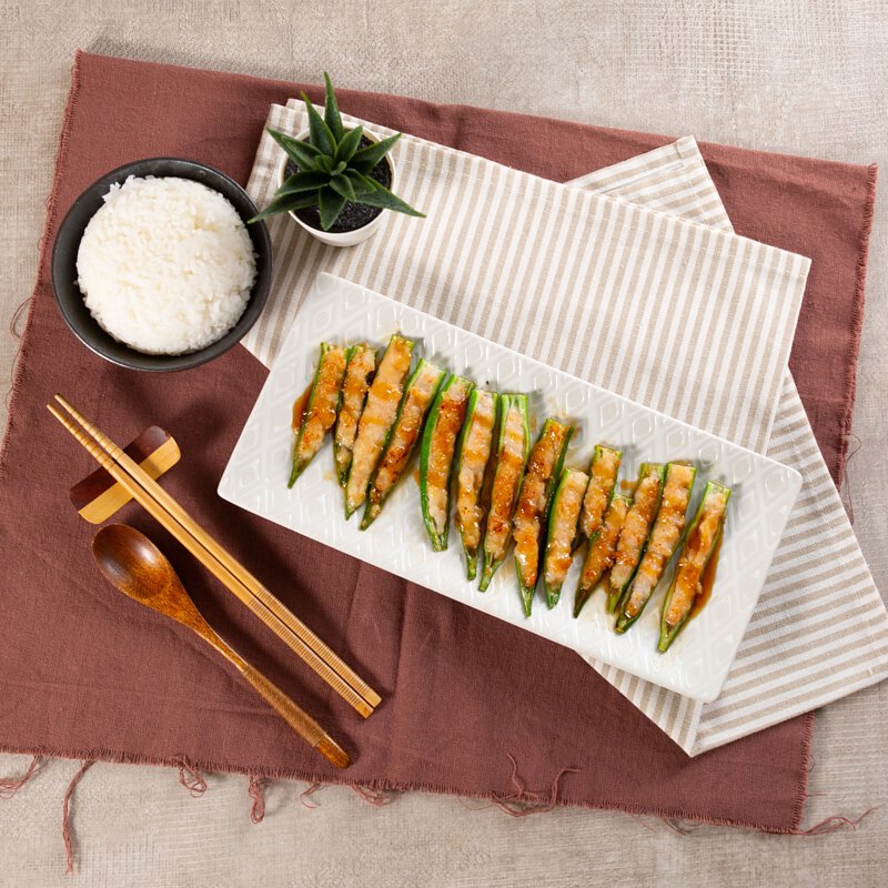 燒汁百花釀秋葵