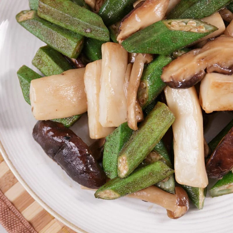 秋葵炒雜菌 【低碳版】