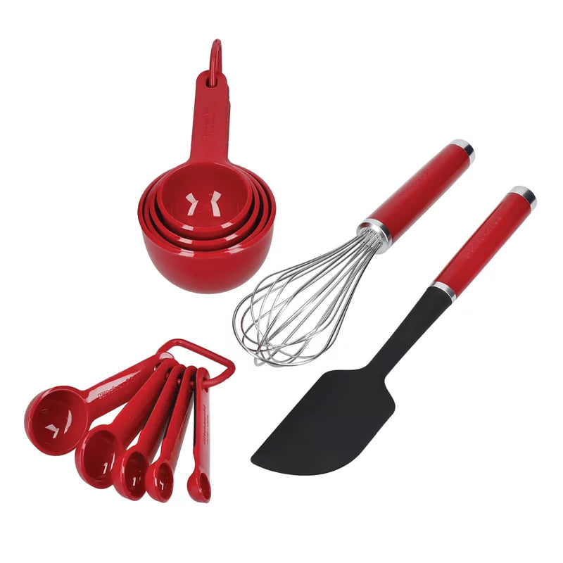 KitchenAid 美食烘焙套裝 (刮刀x1/打蛋器x1/量杯量匙x9) (帝國紅)
